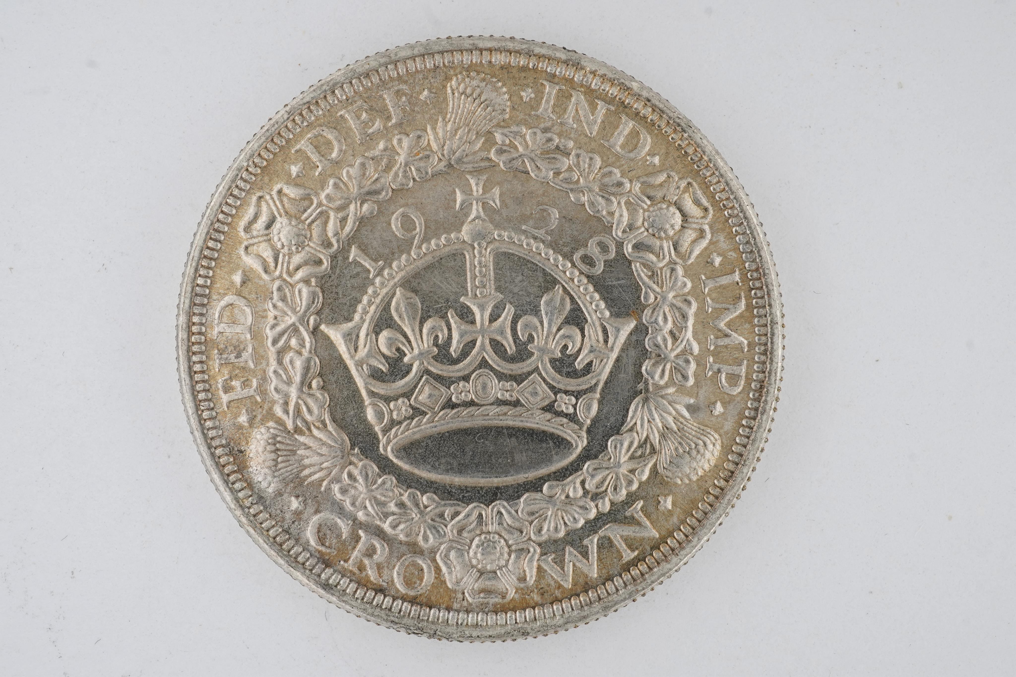 British coins, George V, ‘wreathed’ crown, 1928, S. 4036, cleaned otherwise EF